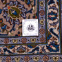Mashhad Persian Rug 12x9 ft - Semi Antique Shah Abbasi, Medallion (Toranj) Cream, Navy Blue, Brown Hand Knotted | full view | SKU 112563