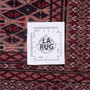 Turkmen Persian Rug 3x2 ft - Semi Antique Geometric Crimson, Navy Blue Hand Knotted | full view | SKU 112564