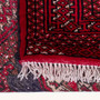 Turkmen Persian Rug 4x3 ft - Semi Antique Geometric, Turkmen Gul Navy Blue, Crimson, Red Hand Knotted | pile detail | SKU 112565