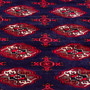Turkmen Persian Rug 4'6" x 3'3" - Semi Antique Geometric Crimson, Navy Blue Hand Knotted | side view | SKU 112565