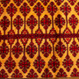 Baluch Persian Rug 5x3 ft - Semi Antique Mihrab Prayer, Boteh Paisley Dark Red, Camel, Burgundy Hand Knotted | side view | SKU 112569