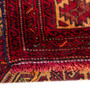 Baluch Persian Rug 4x3 ft - Semi Antique Mihrab Red, Blue Hand Knotted | pile detail | SKU 112570