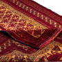 Baluch Persian Rug 4x3 ft - Semi Antique Mihrab Red, Blue Hand Knotted | corner detail | SKU 112570