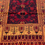 Baluch Persian Rug 4'11" x 2'11" - Semi Antique Mihrab Red, Blue Hand Knotted | side view | SKU 112572