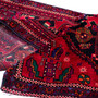 Baluch Persian Rug 8x3 ft - Semi Antique Mihrab Red, Blue Hand Knotted | detail view | SKU 112573