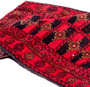 Turkmen Persian Rug 4'7" x 3'5" - Semi Antique Geometric Crimson, Navy Blue Hand Knotted | detail view | SKU 112574