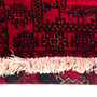 Turkmen Persian Rug 4x3 ft - Semi Antique Geometric Crimson, Navy Blue Hand Knotted | pile detail | SKU 112574