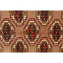 Turkmen Persian Rug 6'7" x 4'7" -  Geometric Crimson, Navy Blue Hand Knotted | back view | SKU 110116