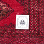 Turkmen Persian Rug 4x3 ft - Semi Antique Geometric, Turkmen Gul Crimson, Dark Red, Burgundy Hand Knotted | full view | SKU 112577