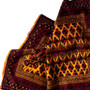 Baluch Persian Rug 4'8" x 3'3" - Semi Antique Mihrab Red, Blue Hand Knotted | detail view | SKU 112580