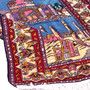 Baluch Persian Rug 4'4" x 3'3" - Semi Antique Mihrab Red, Blue Hand Knotted | corner detail | SKU 112581