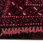 Turkmen Persian Rug 9'4" x 5'3" - Semi Antique Geometric Crimson, Navy Blue Hand Knotted | pile detail | SKU 112584