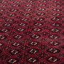 Turkmen Persian Rug 9x5 ft - Semi Antique Geometric, Turkmen Gul Madder Red, Dark Red, Burgundy Hand Knotted | side view | SKU 112584