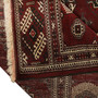 Turkmen Persian Rug 13'5" x 9'0" - Semi Antique Geometric Crimson, Navy Blue Hand Knotted | corner detail | SKU 110117