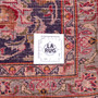Kashmar Persian Rug 12x9 ft - Semi Antique Afshan Crimson, Ivory Hand Knotted | full view | SKU 112605
