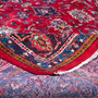Mahal Persian Rug 13x9 ft - Semi Antique Medallion (Toranj), Shah Abbasi Madder Red, Navy Blue, Burgundy Hand Knotted | corner detail | SKU 112628