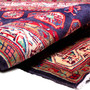 Arak Persian Rug 10x3 ft - Semi Antique Geometric, Gol Farang (European Floral) Navy Blue, Madder Red, Ivory Hand Knotted | detail view | SKU 112632