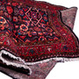 Hamadan Persian Rug 14x3 ft - Semi Antique Afshan Red, Blue Hand Knotted | detail view | SKU 112635
