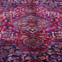 Mashhad Persian Rug 12x9 ft - Semi Antique Shah Abbasi, Medallion (Toranj) Navy Blue, Crimson, Ivory Hand Knotted | side view | SKU 112654