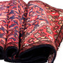 Hamadan Persian Rug 12x2 ft - Semi Antique Afshan Red, Blue Hand Knotted | detail view | SKU 112658