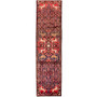 Hamadan Persian Rug 10'3" x 2'7" - Semi Antique Afshan Red, Blue Hand Knotted | front view | SKU 112659