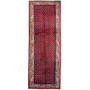 Botemir Persian Rug 10'3" x 3'3" - Semi Antique Medallion Crimson, Red Hand Knotted | front view | SKU 112660