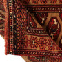 Turkmen Persian Rug 3'11" x 2'7" -  Geometric Crimson, Navy Blue Hand Knotted | corner detail | SKU 110120
