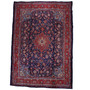 Mahal Persian Rug 13x9 ft - Semi Antique Medallion (Toranj), Shah Abbasi Navy Blue, Madder Red, Ivory Hand Knotted | front view | SKU 112664