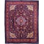 Mahal Persian Rug 12'6" x 9'5" - Semi Antique Medallion Ivory, Pink Hand Knotted | front view | SKU 112668