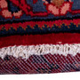 Boteh Persian Rug 8x3 ft - Semi Antique Herati (Mahi) Crimson, Navy Blue, Indigo Hand Knotted | pile detail | SKU 112671
