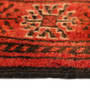 Turkmen Persian Rug 4'5" x 3'8" -  Geometric Crimson, Navy Blue Hand Knotted | side view | SKU 110121