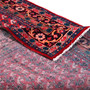 Boteh Persian Rug 10x4 ft - Semi Antique Herati (Mahi), Afshan (All-Over) Crimson, Navy Blue, Cream Hand Knotted | corner detail | SKU 112673