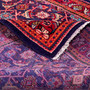 Arak Persian Rug 10x5 ft - Semi Antique Medallion Crimson, Red Hand Knotted | corner detail | SKU 112674