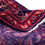 Arak Persian Rug 10x3 ft - Semi Antique Eslimi (Arabesque), Shah Abbasi Navy Blue, Crimson, Madder Red Hand Knotted | corner detail | SKU 112677