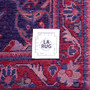 Arak Persian Rug 10x3 ft - Semi Antique Eslimi (Arabesque), Shah Abbasi Navy Blue, Crimson, Madder Red Hand Knotted | full view | SKU 112677
