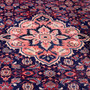 Mahal Persian Rug 10'6" x 7'3" - Semi Antique Medallion Ivory, Pink Hand Knotted | side view | SKU 112682