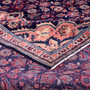 Mahal Persian Rug 10'6" x 7'3" - Semi Antique Medallion Ivory, Pink Hand Knotted | corner detail | SKU 112682