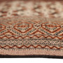 Turkmen Persian Rug 12'12" x 9'7" - Semi Antique Geometric Crimson, Navy Blue Hand Knotted | side view | SKU 110122