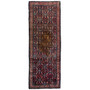 Mahal Persian Rug 10x3 ft - Semi Antique Herati (Mahi), Afshan (All-Over) Dark Red, Navy Blue, Burgundy Hand Knotted | front view | SKU 112685