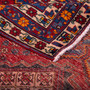 Sirjan Persian Rug 6'7" x 4'11" - Semi Antique Medallion Red, Navy Blue Hand Knotted | corner detail | SKU 112701