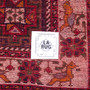Shiraz Persian Rug 8'0" x 5'7" - Semi Antique Geometric Blue, Red Hand Knotted | full view | SKU 112702
