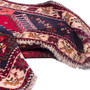 Shiraz Persian Rug 8x5 ft - Semi Antique Medallion Geometric Red, Navy Blue, Burgundy Hand Knotted | detail view | SKU 112702