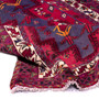 Afshar Persian Rug 8'9" x 5'3" - Semi Antique Medallion Crimson, Brown Hand Knotted | detail view | SKU 112704