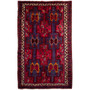 Afshar Persian Rug 8'9" x 5'3" - Semi Antique Medallion Crimson, Brown Hand Knotted | front view | SKU 112704