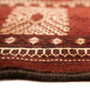 Turkmen Persian Rug 9x6 ft - Semi Antique Geometric Crimson, Navy Blue Hand Knotted | side view | SKU 110124