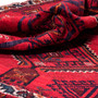 Shiraz Persian Rug 5'3" x 4'11" - Semi Antique Geometric Blue, Red Hand Knotted | detail view | SKU 112710