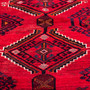 Shiraz Persian Rug 5'3" x 4'11" - Semi Antique Geometric Blue, Red Hand Knotted | side view | SKU 112710