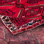 Shiraz Persian Rug 5'3" x 4'11" - Semi Antique Geometric Blue, Red Hand Knotted | corner detail | SKU 112710