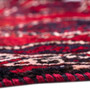 Shiraz Persian Rug 8'2" x 5'3" - Semi Antique Geometric Blue, Red Hand Knotted | back view | SKU 112712