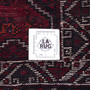 Shiraz Persian Rug 8'2" x 5'3" - Semi Antique Geometric Blue, Red Hand Knotted | full view | SKU 112712